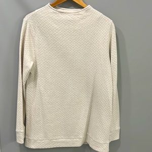 NWOT Ascend quilted mock neck top, ivory/oatmeal, size large